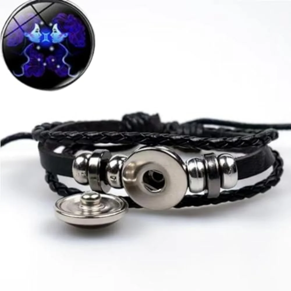 Zodiac Gemini Leather Bracelet